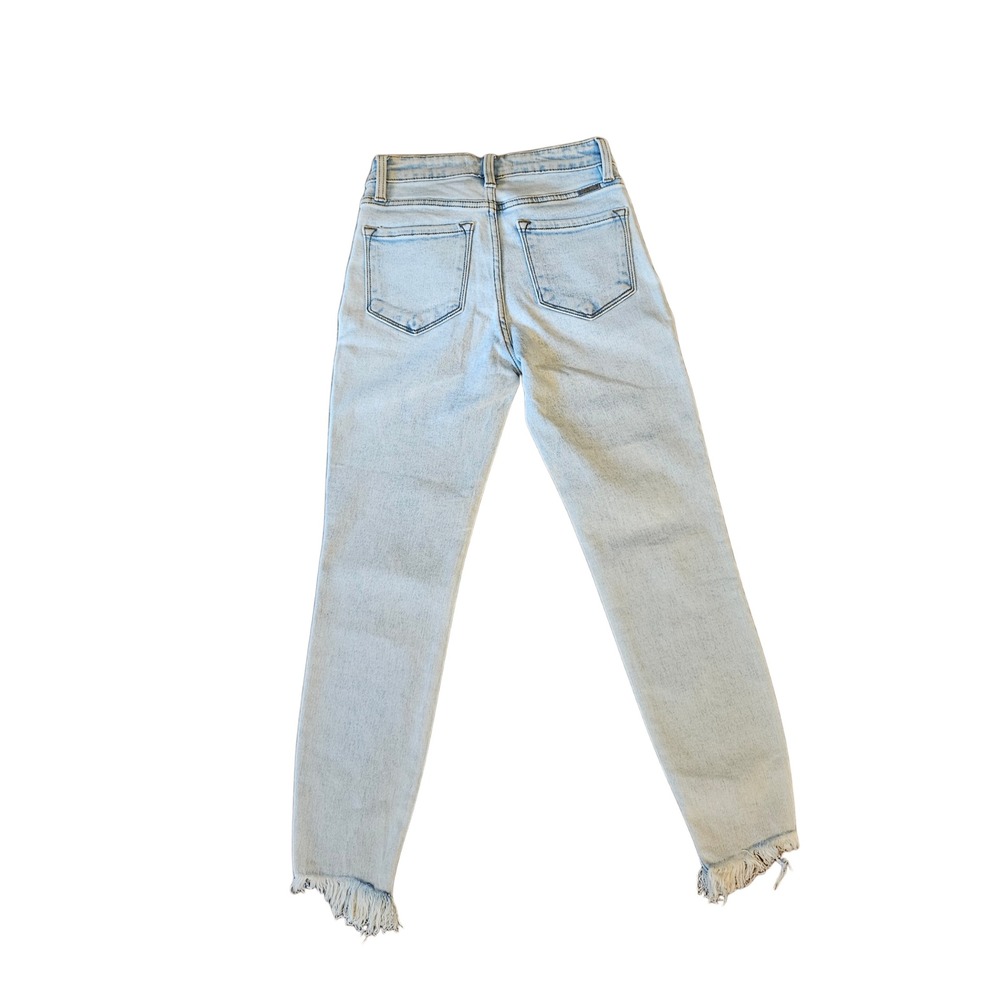 KanCan High-Rise Raw Hem Skinny Jeans Light Wash Blue Size 5/26 NWOT - Picture 3 of 6